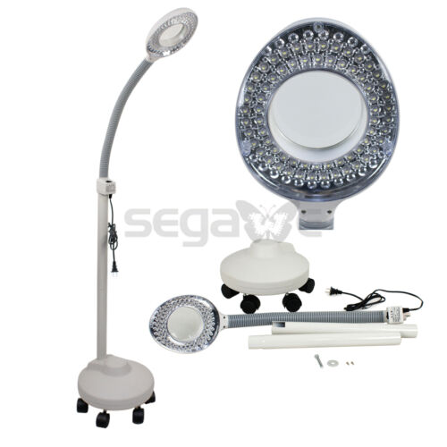 5x Diopter Led Magnifier Floor Lamp Magnifying Light Glass Len Facial Gooseneck